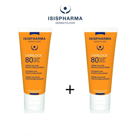 ISISPHARMA PACK UVEBLOCK INVISIBLE CREAM 40ML SPF80 + UVEBLOCK INVISIBLE CREAM 40ML SPF80 OFFERT prix Maroc