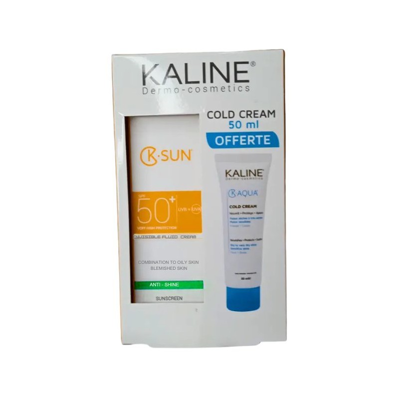 KALINE K SUN SPF50 + INVISIBLE FLUID CREAM ANTI SHINE + COLD CREAM 50 ML OFFERTE