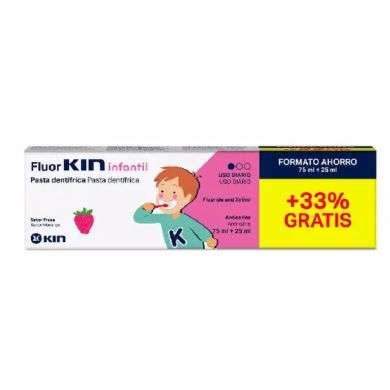KIN DENTIFRICE FLUOR ENFANT FRAISE 75ML+25 ML prix Maroc