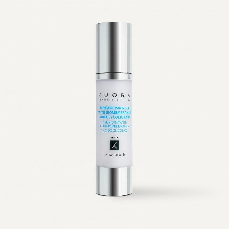 KUORA GEL HYDRATANT AVEC BIOMEMBRANES ET GLYCOLIQUE ACIDE SPF10 50ML