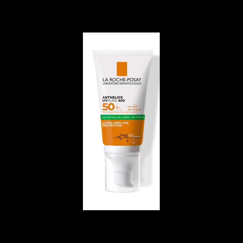 La Roche-Posay Anthelios UVMune 400 Oil Control Gel Crème Solaire Invisible | Peaux Normales À Mixtes | 50ml