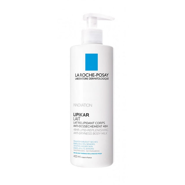 La Roche-Posay Lipikar Lait anti-Dessèchement Peau Sèche et Sensible 400 ml – soin corps apaisant – prix Maroc La Maison Para