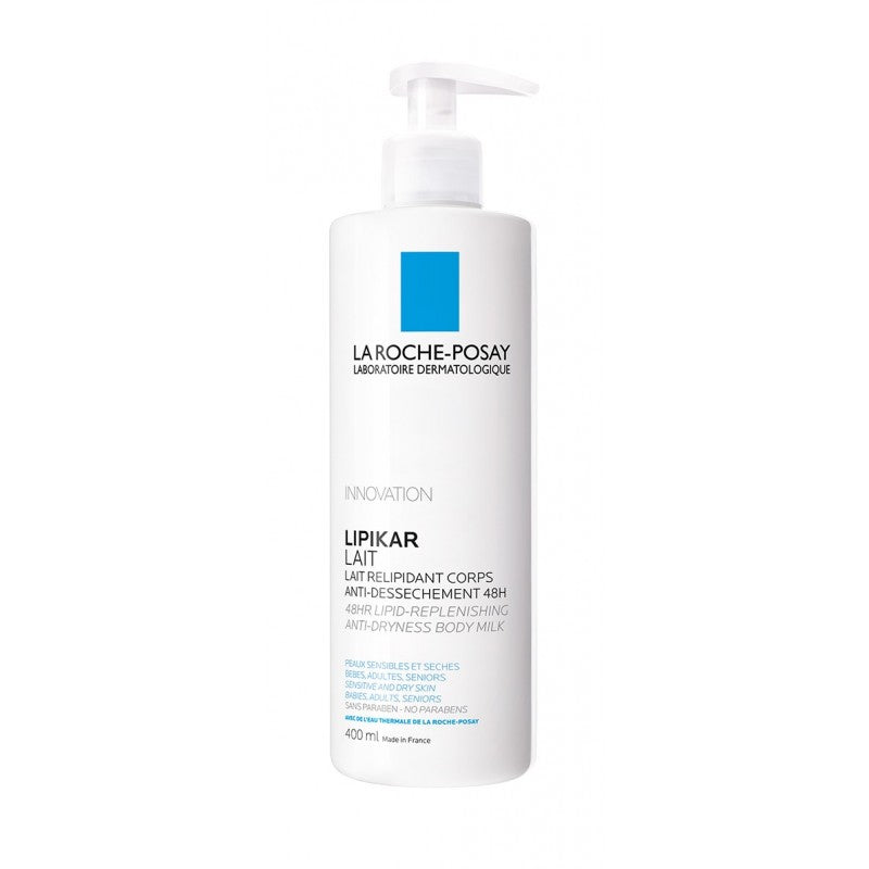 La Roche-Posay Lipikar Lait anti-Dessèchement Peau Sèche et Sensible 400 ml – soin corps apaisant – prix Maroc La Maison Para