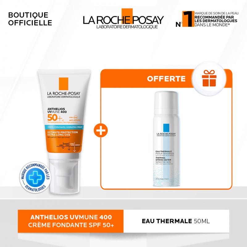 La Roche-Posay Offre Anthelios UVMune 400 Crème Solaire Invisible | Peaux Sensibles Normales À Sèches | 50ml prix Maroc