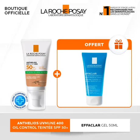 La Roche-Posay Offre Anthelios UVMune 400 Oil Control Gel Crème Solaire Teintée| Peaux Normales À Mixtes | 50ml prix Maroc