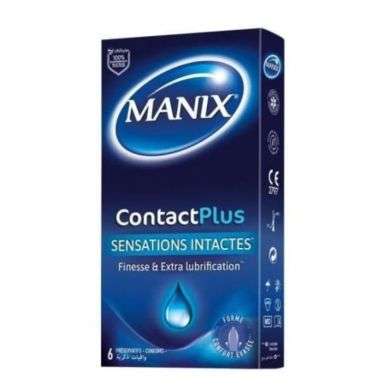 MANIX CONTACT PLUS SENSATIONS INTACTES FINES & EXTRA LUBRIFICATION 6 PRESERVATIFS Parapharmacie prix Maroc