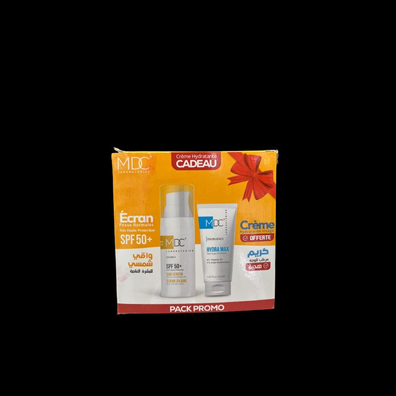 MDC PACK ECRAN PEAUX NORMALES SPF50+ 50ML + CREME HYDRA MAX 30ML OFFERTE