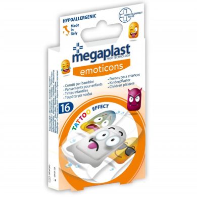 MEGAPLAST EMOTICONS PANSEMENT ENFANT TATOU EFFECT BOITE DE 16 Parapharmacie prix Maroc