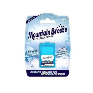 MOUNTAIN BREEZE POCKET PACKS 24 BANDES DE MENTHE FRAICHE prix Maroc