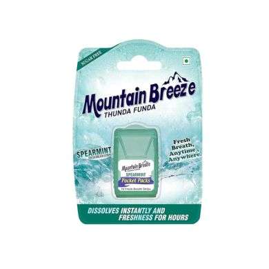 MOUNTAIN BREEZE POCKET PACKS COOL MINT 24 BANDES DE MENTHE VERTE prix Maroc