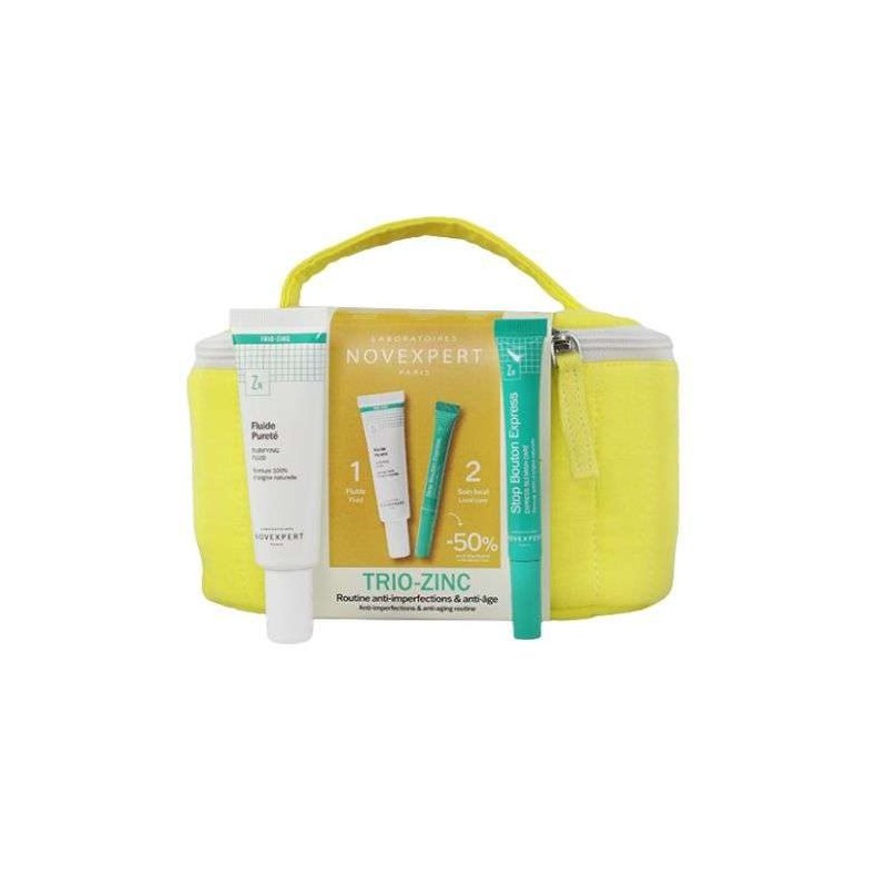 NOVEXPERT PACK TROUSSE FLUIDE PURTE TRIO ZINC 30ML + STOP BOUTON 7ML