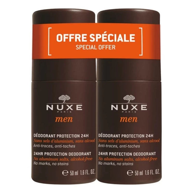 Nuxe Men Déodorant Protection 24H Roll On 50 ml Lot de 2