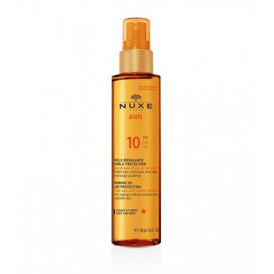 NUXE SUN HUILE BRONZANTE FAIBLE PROTECTION SPF10 150 ML Parapharmacie prix Maroc