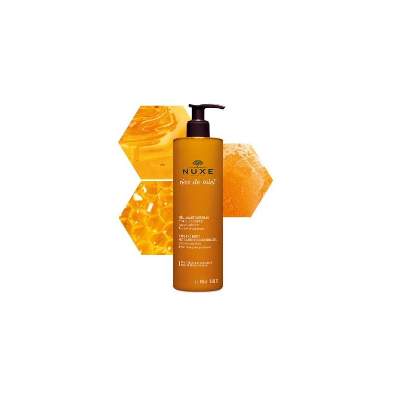 NUXE RÊVE DE MIEL® Gel lavant surgras visage et corps 400 ML