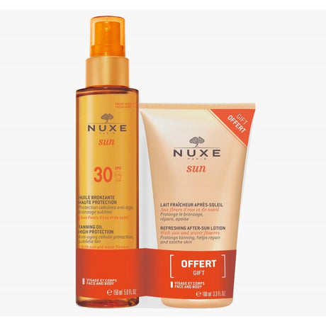 NUXE SUN PACK HUILE SOLAIRE BRONZANTE SPF30 150ML + LAIT FRAICHEUR APRES-SOLEIL 100ML prix Maroc