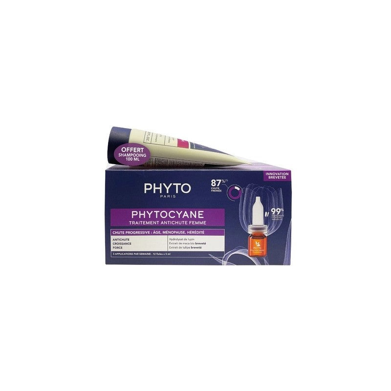 PHYTOCYANE TRAITEMENT ANTI-CHUTE FEMME CHUTE PROGRESSIVE 87% CHUTE FREINEE