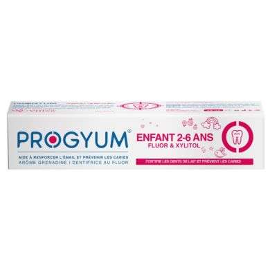 PROGYUM DENTIFRICE ENFANT 2-6 ANS FLUOR ET XYLITOL AROME GRENADINE 75 ML prix Maroc