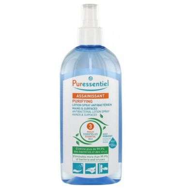 PURESSENTIEL ASSAINISSANT LOTION SPRAY BACTERIEN MAINS 3 HUILES ESSENTIELLES 250 ML prix Maroc