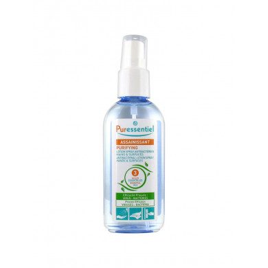 PURESSENTIEL ASSAINISSANT LOTION SPRAY ANTIBACTERIEN MAINS ET SURFACES 3 HE 80ML prix Maroc
