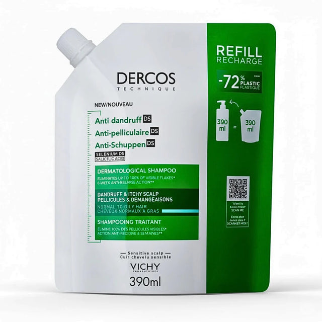Vichy Dercos Eco-Recharge Anti-Pelliculaire DS Cheveux Secs 390 ml