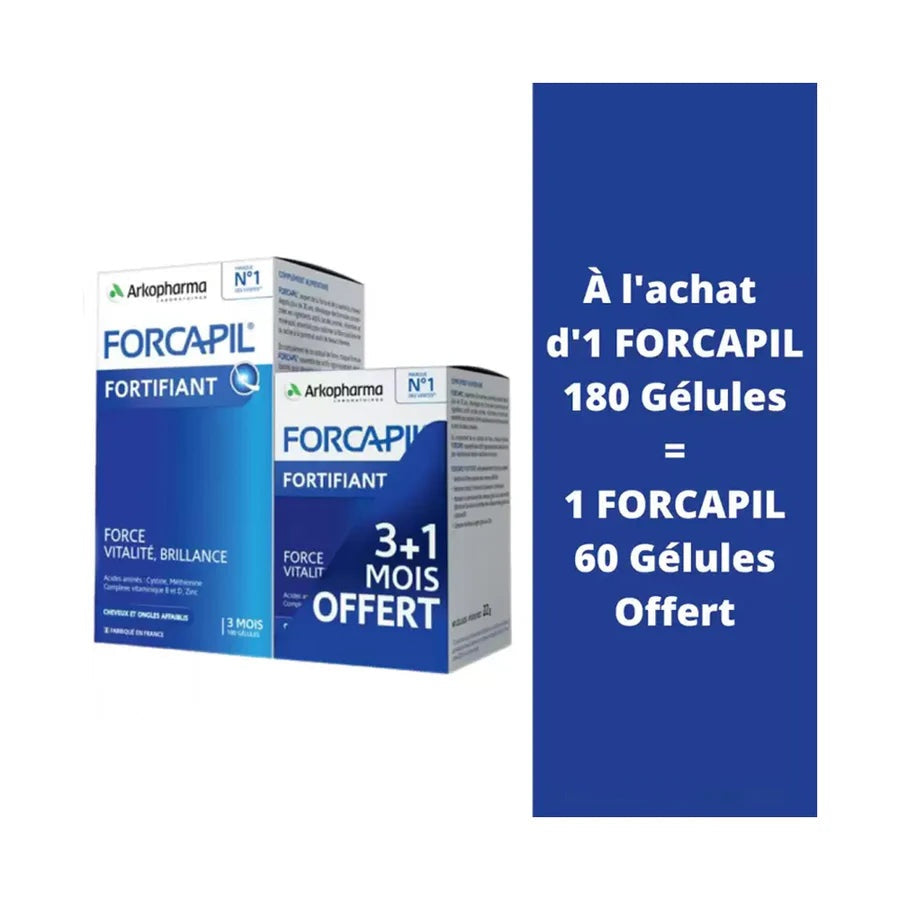 Arkopharma Forcapil Cheveux et Ongles 180 Glules + 60 Glules Offert Parapharmacie prix Maroc