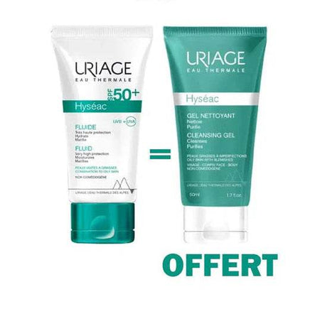 Uriage HYSÉAC Fluide SPF50+ 50ml = GEL NETTOYANT 50ML OFFERT prix Maroc