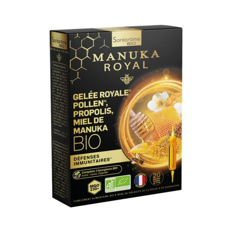 SANTAROME BIO MANUKA ROYAL GELEE ROYALE POLLEN PROPOLIS B20 AMPOULES prix Maroc