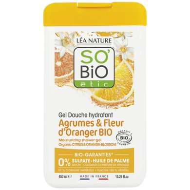 SO BIO GEL DOUCHE HYDRATANT AGRUMES ET FLEURS ORANGER BIO 450 ML prix Maroc