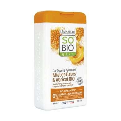 SO BIOBGel Douche Hydratant au Miel de Fleurs et Abricots Bio 450 mL prix Maroc