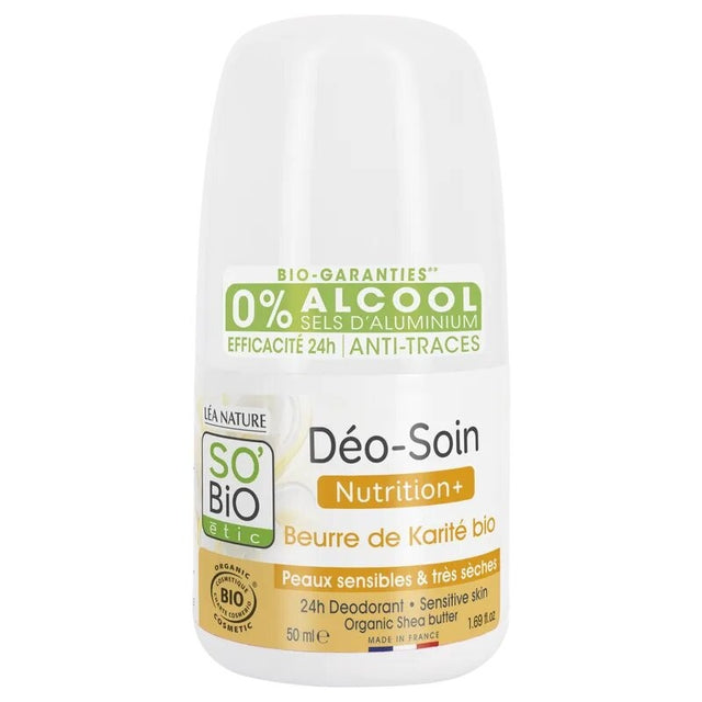 SO'BIO ETIC Déo-soin nutrition+ Roll-on Karité | 50 ml prix Maroc