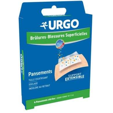 URGO BRULURES BLESSURES SUPERFICIELLES 4 PANSEMENTS STERILES prix Maroc