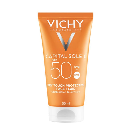Vichy Capital Soleil Émulsion Anti-Brillance Toucher Sec SPF50 Peau Sensible Mixte à Grasse | 50ml prix Maroc