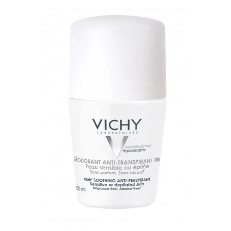 Vichy Dermo-Tolérance Déodorant Anti-Transpirant 48H Bille Peau Sensible ou Epilée | 50ml prix Maroc