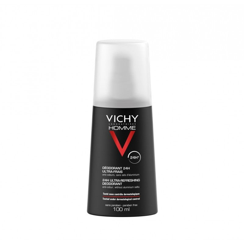 Vichy Homme Déodorant Vaporisateur Ultra-Frais 24H 100 ml, photo du produit — La Maison Para, prix Maroc, parapharmacie