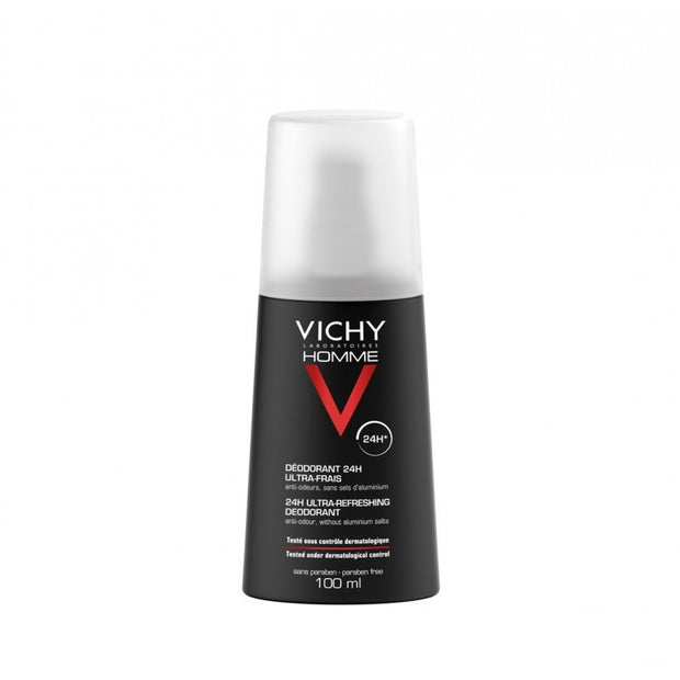 Vichy Homme Déodorant Vaporisateur Ultra-Frais 24H Peau Sensible 100ml