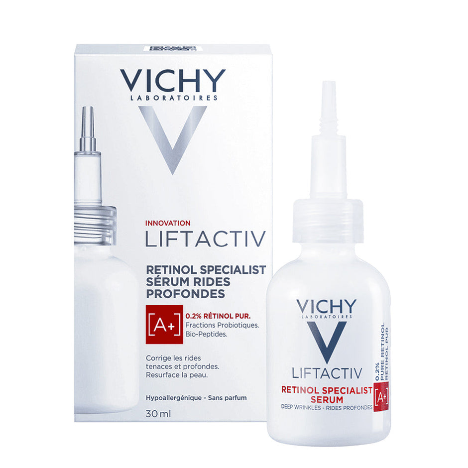 Vichy Liftactiv Retinol Specialist Sérum 30 ml, flacon et packaging du sérum au rétinol — La Maison Para, prix Maroc, parapharmacie
