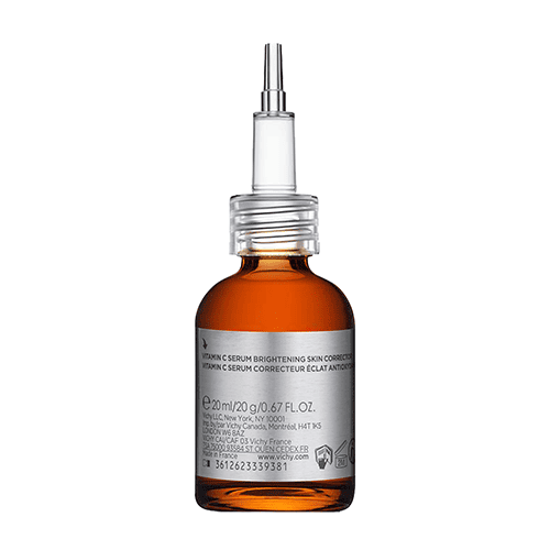 Vichy Liftactiv Suprême Vitamin C Sérum 20 ml, vue arrière du flacon et de son étiquette — La Maison Para, prix Maroc, parapharmacie