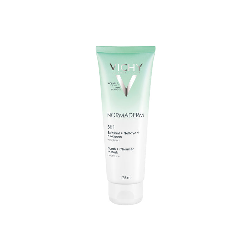 Vichy Normaderm 3en1 Exfoliant Nettoyant Masque Peau Mixte à Grasse | 125ml - prix Maroc