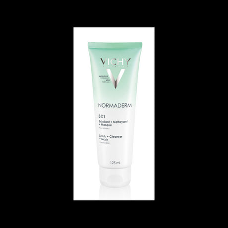 Vichy Normaderm 3en1 Exfoliant Nettoyant Masque Peau Mixte à Grasse | 125ml prix Maroc