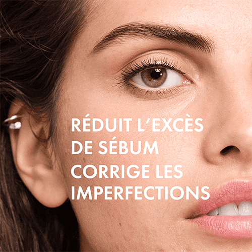 Vichy Normaderm Phytosolution Gel Purifiant Intense 400 ml, illustration peau à imperfections et excès de sébum — La Maison Para, prix Maroc, parapharmacie